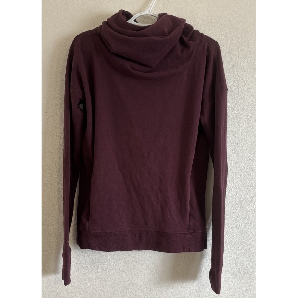 Lululemon Stress Less Pullover Womens 6 Heathered Bordeaux Cowl Neck Hoodie